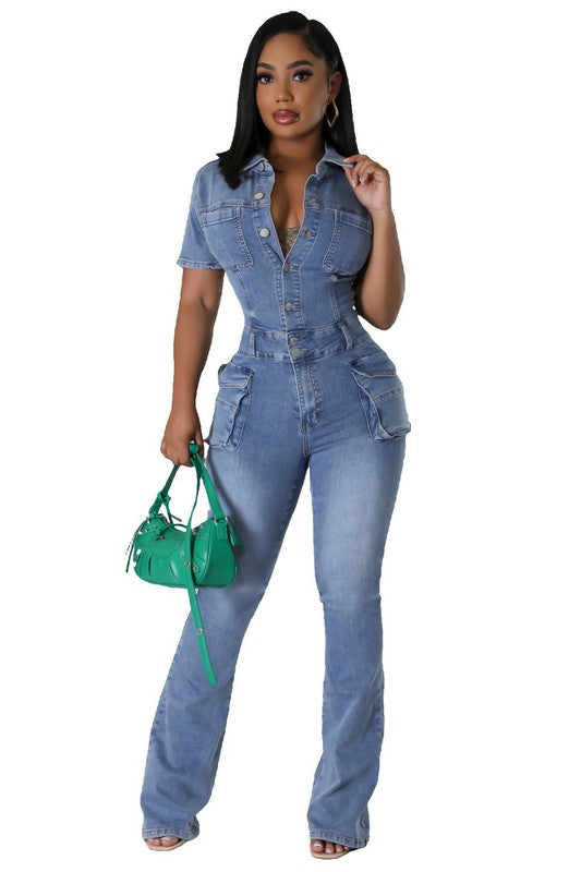 Rebel Denim Jumpsuit - Scarvesnthangs