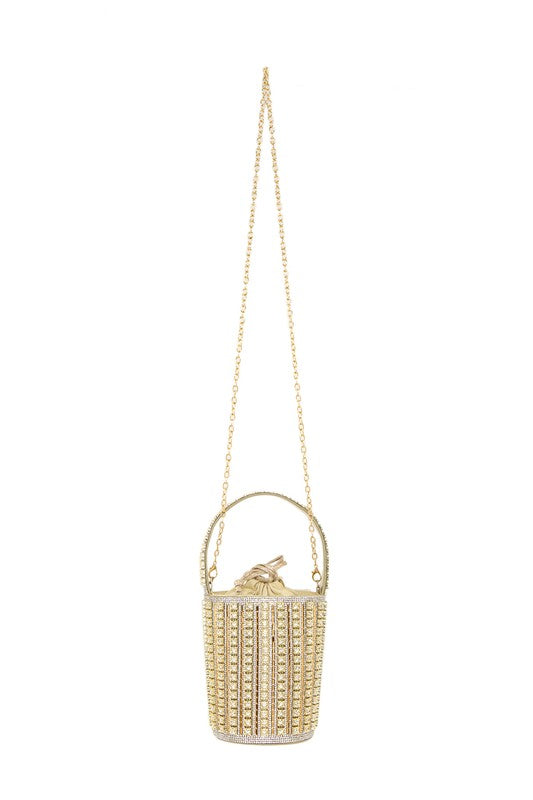 Rhinestone Cylinder Shaped Bucket bag - Scarvesnthangs