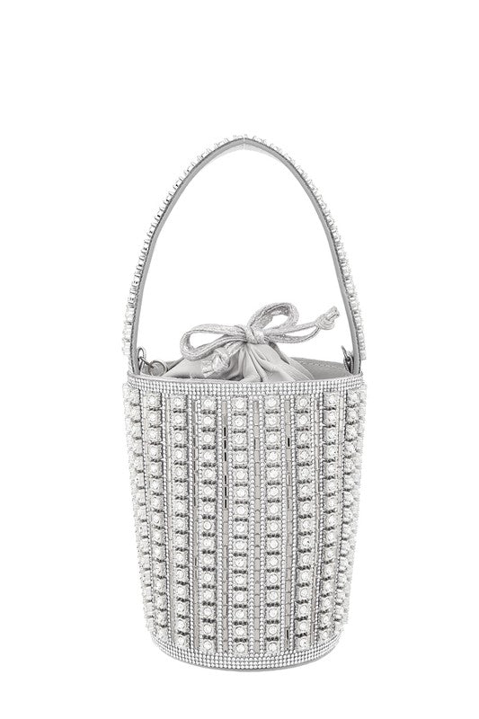 Rhinestone Cylinder Shaped Bucket bag - Scarvesnthangs