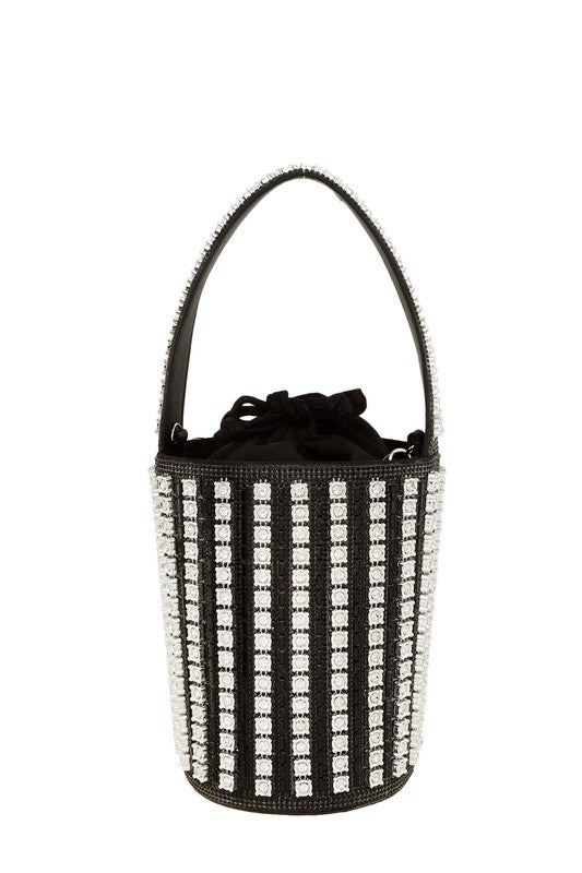 Rhinestone Cylinder Shaped Bucket bag - Scarvesnthangs