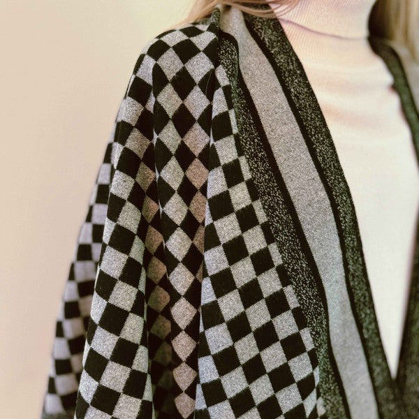 Checker Chic Ruana