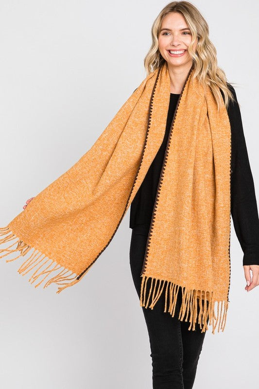 Contrast Stitch Oversize Winter Scarf