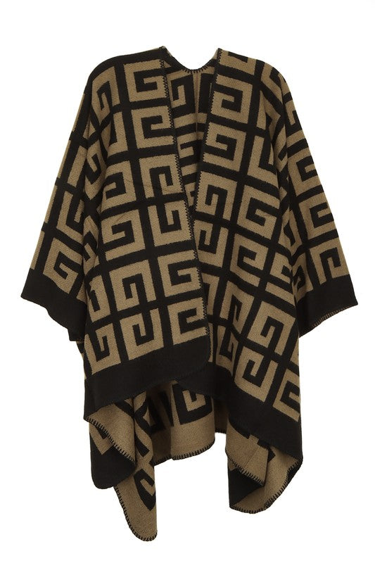 Greek Pattern Poncho