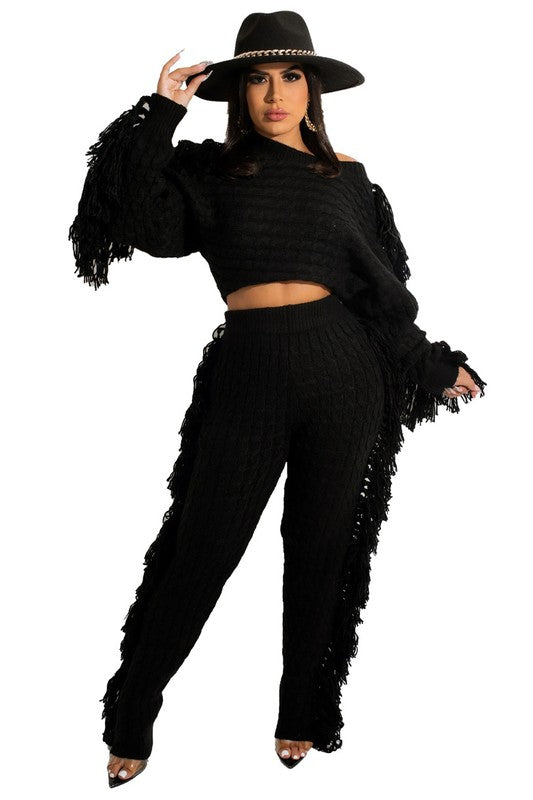 Two Piece Sweater Pants Set