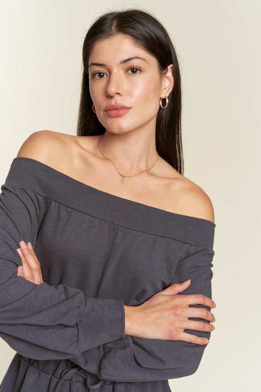 One Shoulder Terry Jumpsuit - Scarvesnthangs