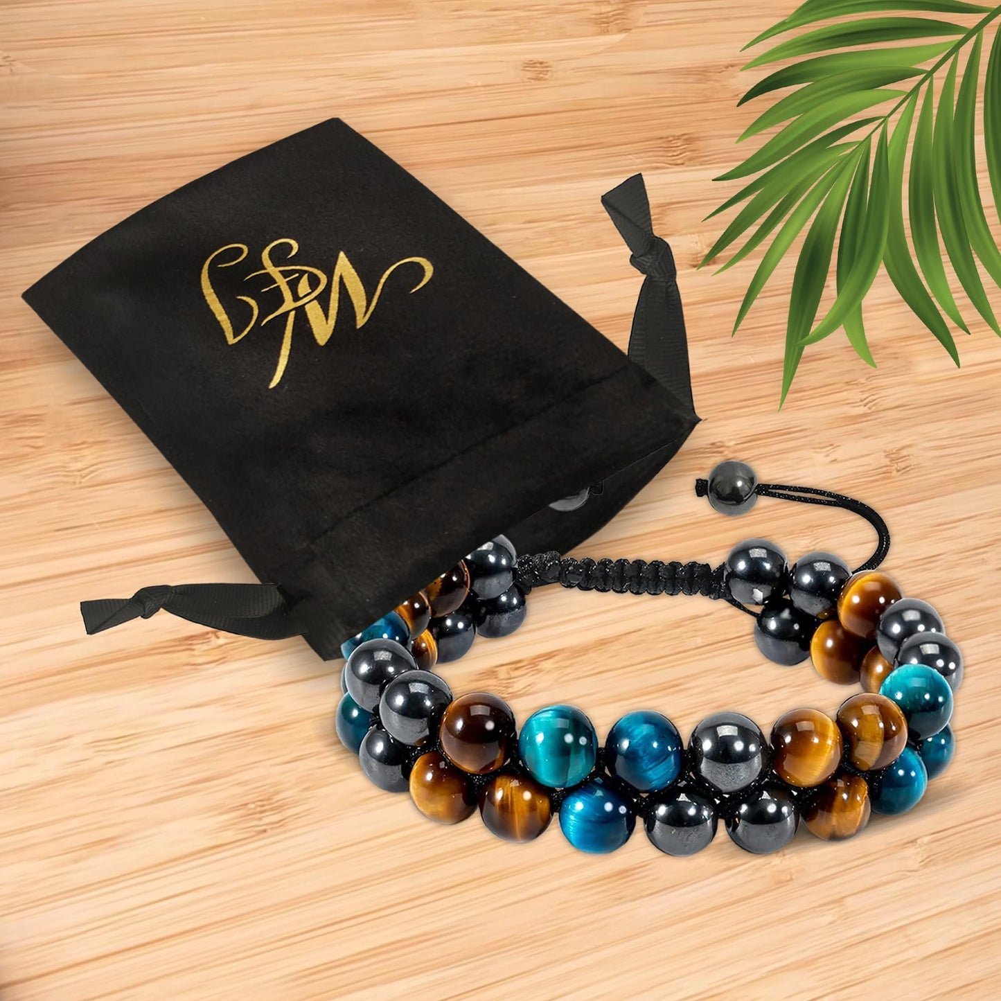 Black Obsidian Hematite Triple Protection Bracelet Blue Tiger Eye Beads Bracelets Lava Stone bracelets for Men and Women