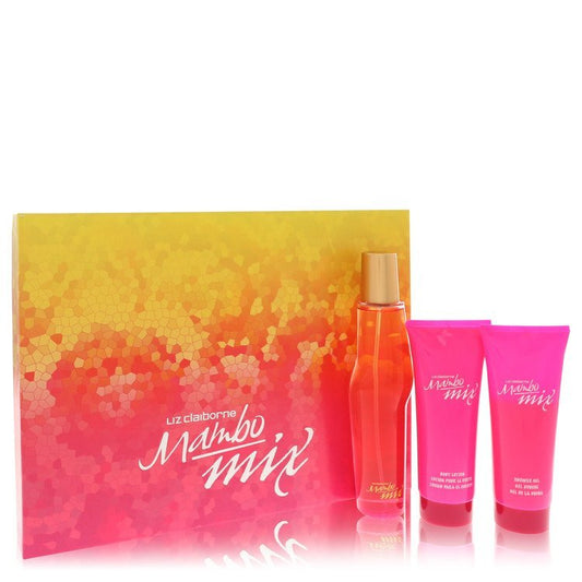 Mambo Mix by Liz Claiborne Gift Set -- 3.4 oz Eau De Parfum Spray + 3.4 oz Body Lotion + 3.4 oz Shower Gel (Women)