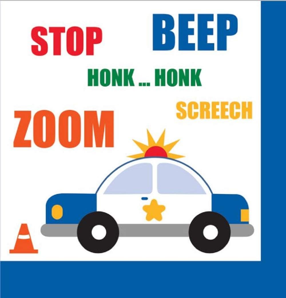 188 Piece 1st Birthday Boy Blue Traffic Jam Bundle Tableware Party Supply Set