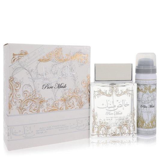 Lattafa Pure Khalis Musk by Lattafa Eau De Parfum Spray Plus 1.7 Deodorant Spray (Manufacturer Filled) 3.4 oz (Women)