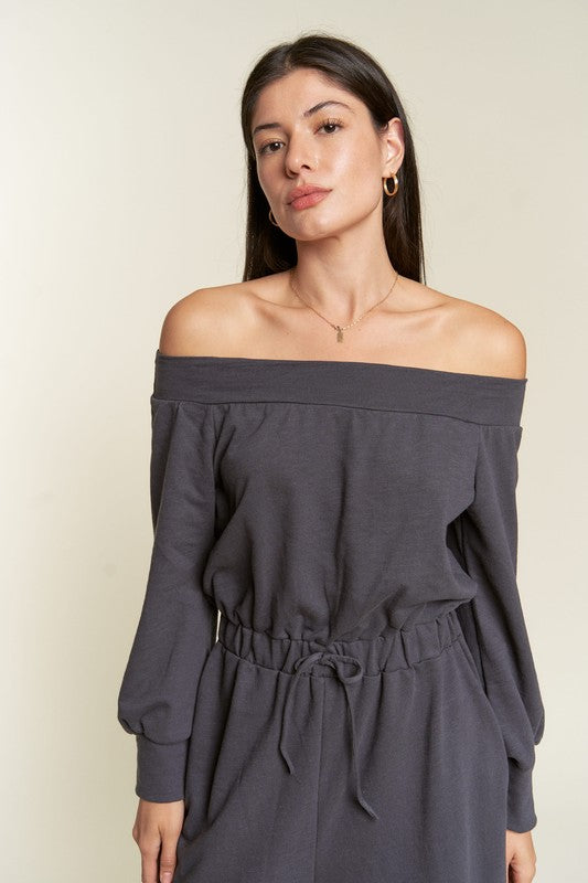 One Shoulder Terry Jumpsuit - Scarvesnthangs