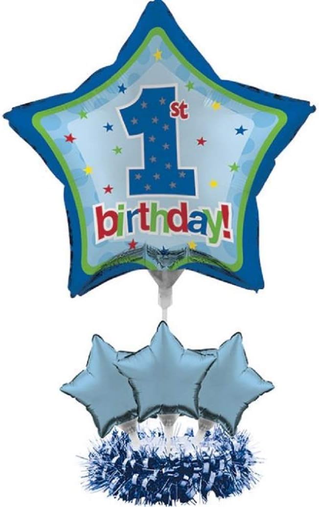 188 Piece 1st Birthday Boy Blue Traffic Jam Bundle Tableware Party Supply Set
