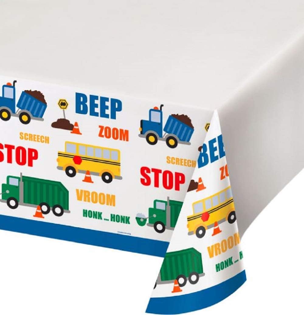 188 Piece 1st Birthday Boy Blue Traffic Jam Bundle Tableware Party Supply Set