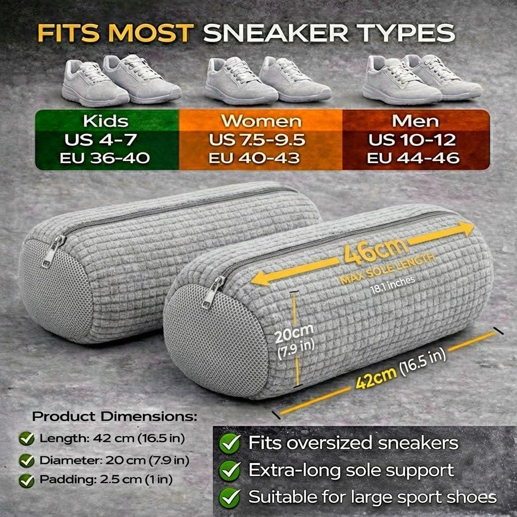 Shoe Washing Machine Bag 2 Pack for Washer & Dryer – Thick Padded Sneaker Laundry Bags with Mesh Panels & Zipper Protective Shoe Washer Bag for Running & Gym Shoes