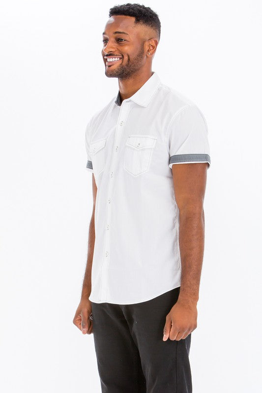 Casual Short Sleeve Solid Shirts - Scarvesnthangs