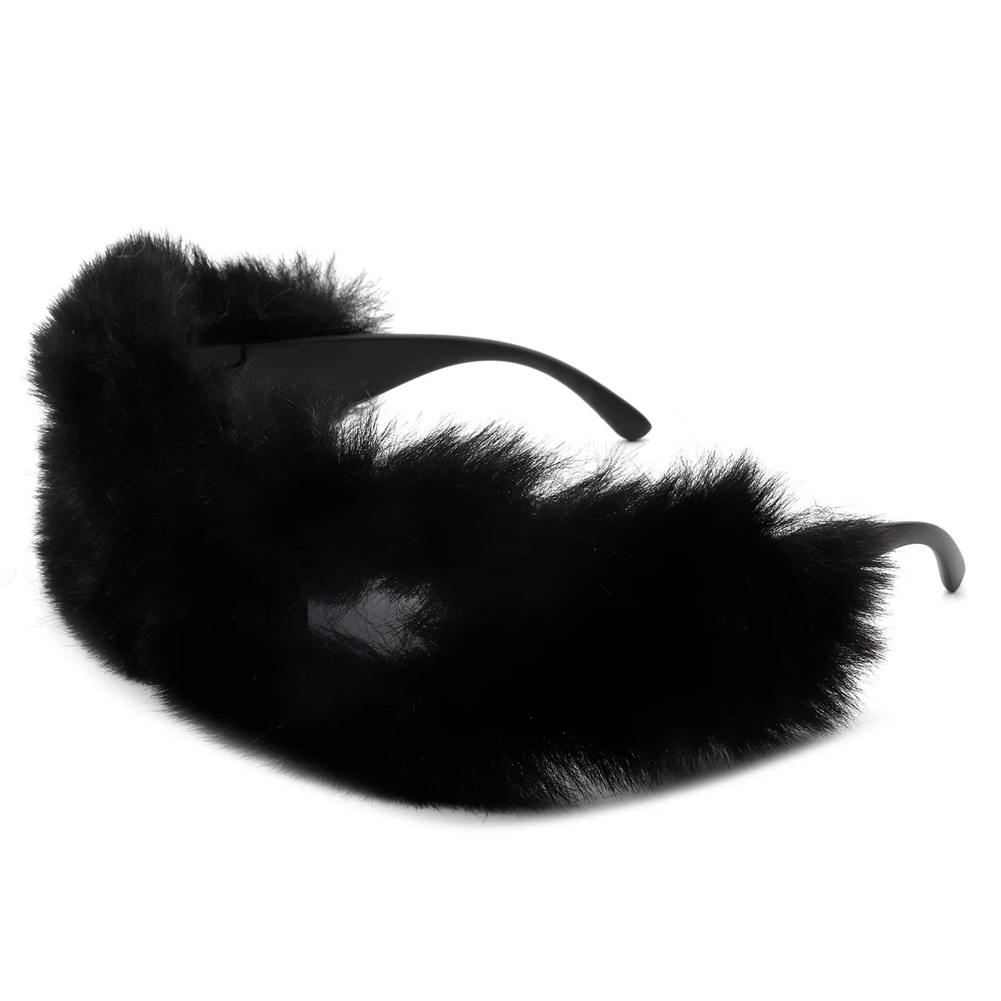 Kyriel - Y2K Wrap Around Fuzzy Fashion Furr Women Sunglasses-5