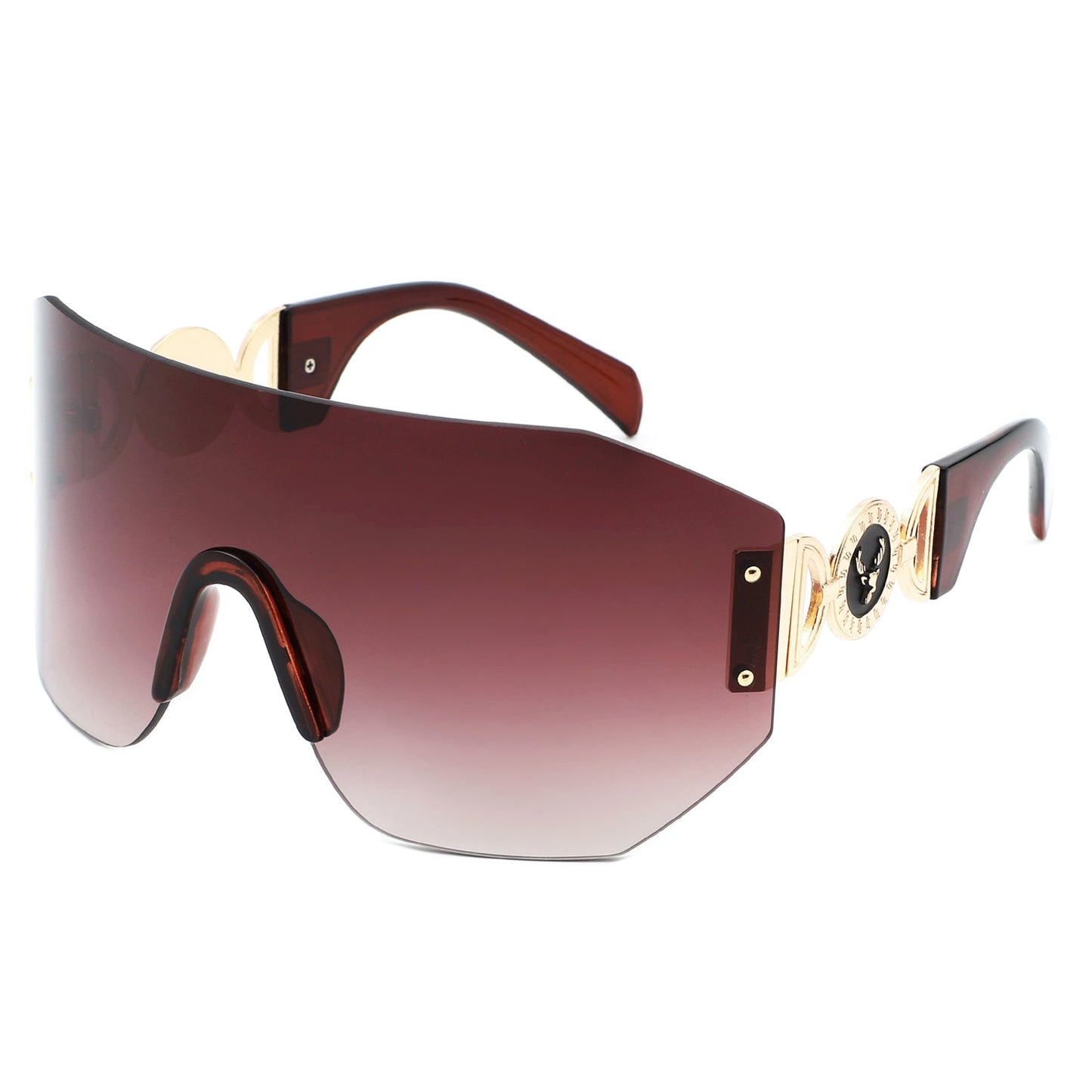 Brio - Oversized Bold Square Retro Rimless Sunglasses-0