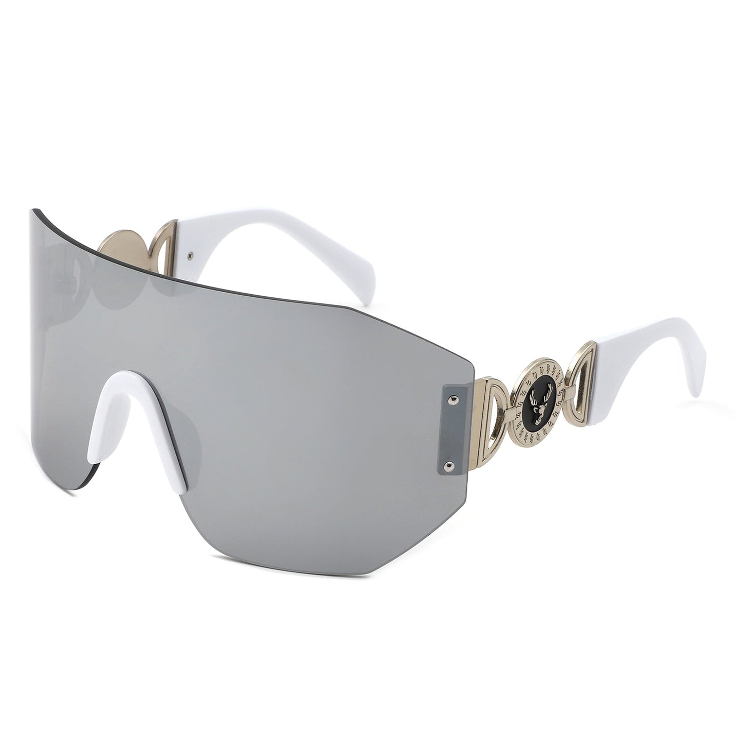 Brio - Oversized Bold Square Retro Rimless Sunglasses-8