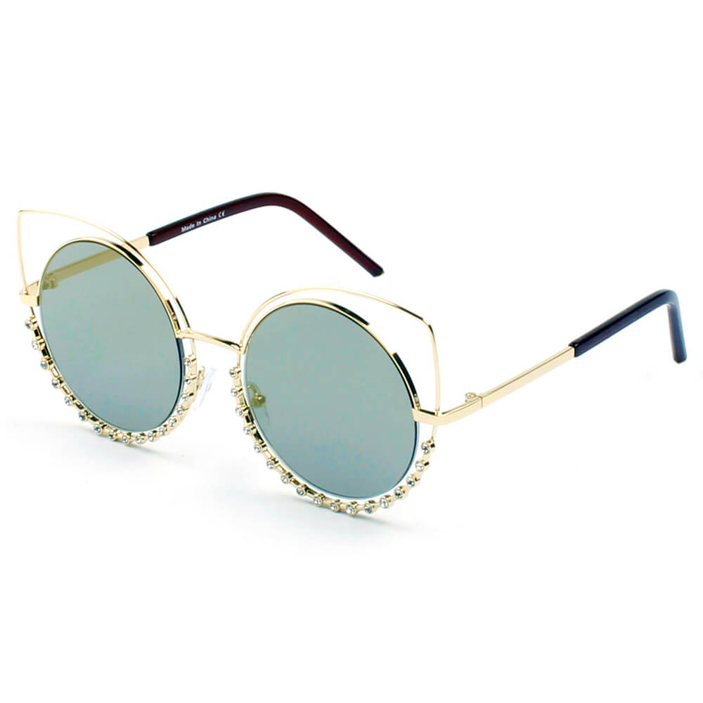 Holland - Pearl-Studded Cut-Out Cat Eye Princess Sunglasses-4