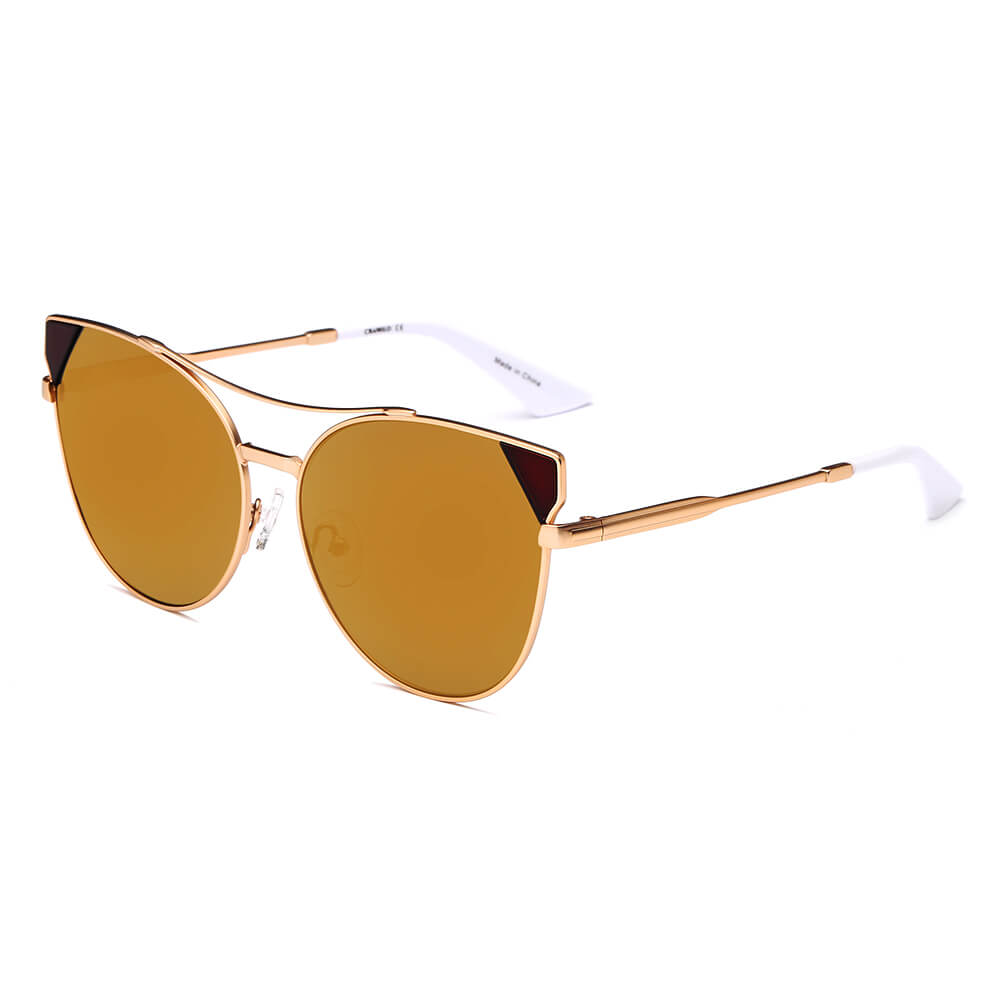 Aspen - Women Trendy Mirrored Lens Cat Eye Sunglasses-3