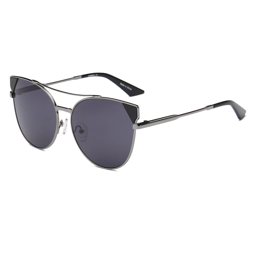 CLARCKSTON | Women's Trendy Mirrored Lens Cat Eye Sunglasses-4