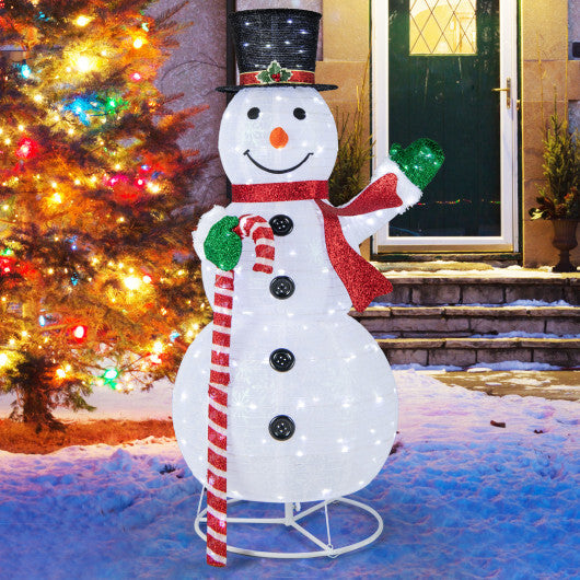 5 Feet Pop-up Christmas Snowman with 180 LED Lights