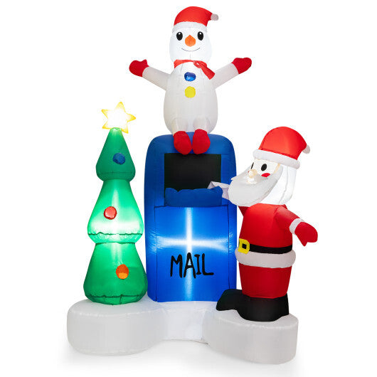 6 Feet Lighted Christmas Inflatable Mailbox Santa Claus Snowman Christmas Tree