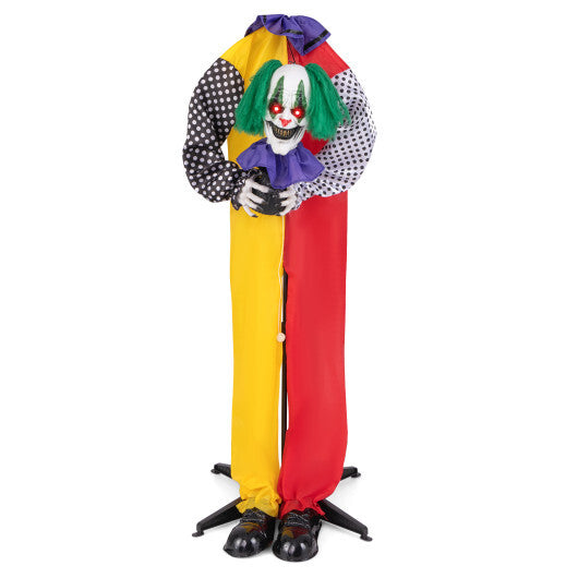 4.5FT Grins Animatronic Clown with Pre-Recorded Phrases and LED Eyes