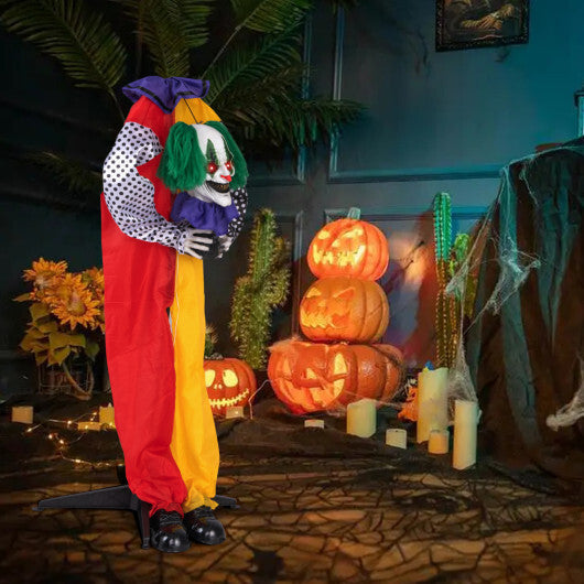 4.5FT Grins Animatronic Clown with Pre-Recorded Phrases and LED Eyes