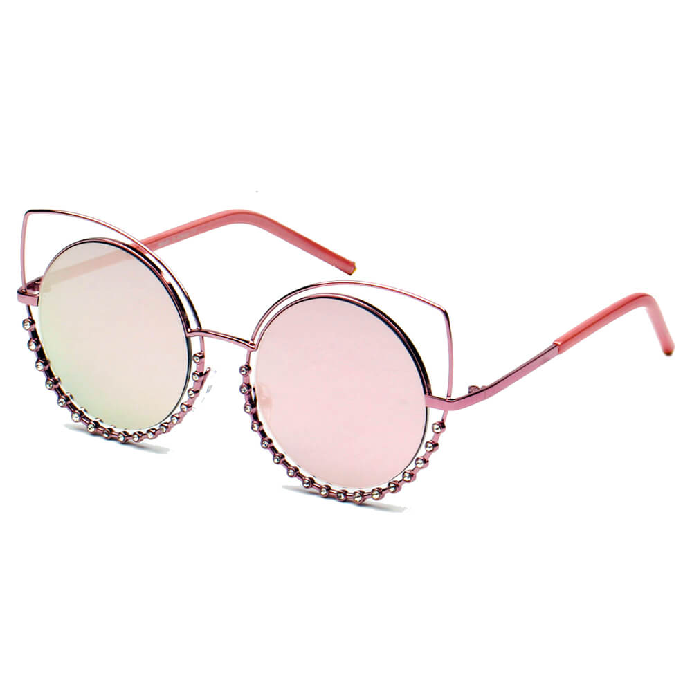 Holland - Pearl-Studded Cut-Out Cat Eye Princess Sunglasses-6