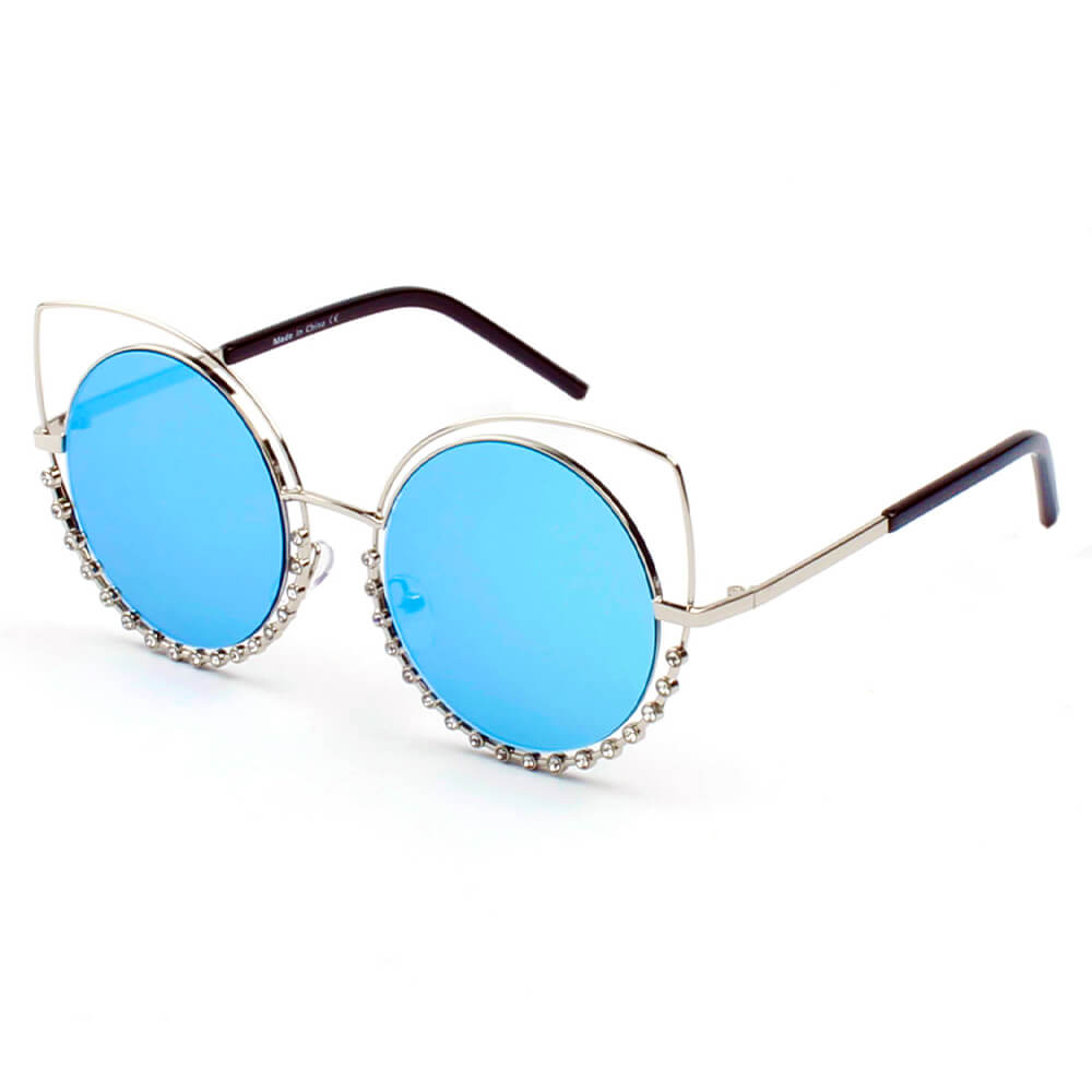 Holland - Pearl-Studded Cut-Out Cat Eye Princess Sunglasses-5