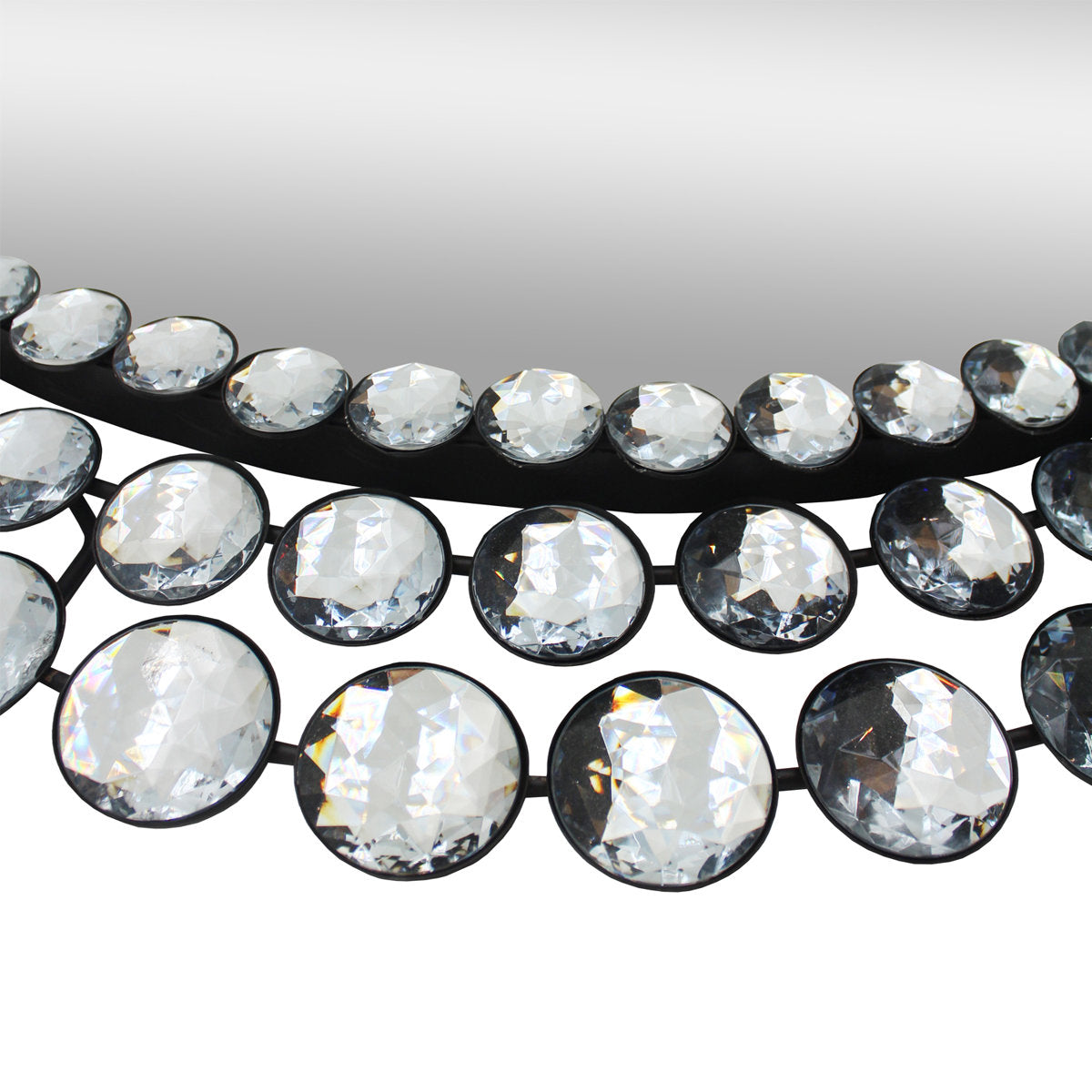 Round Beaded Wall Glam Mirror