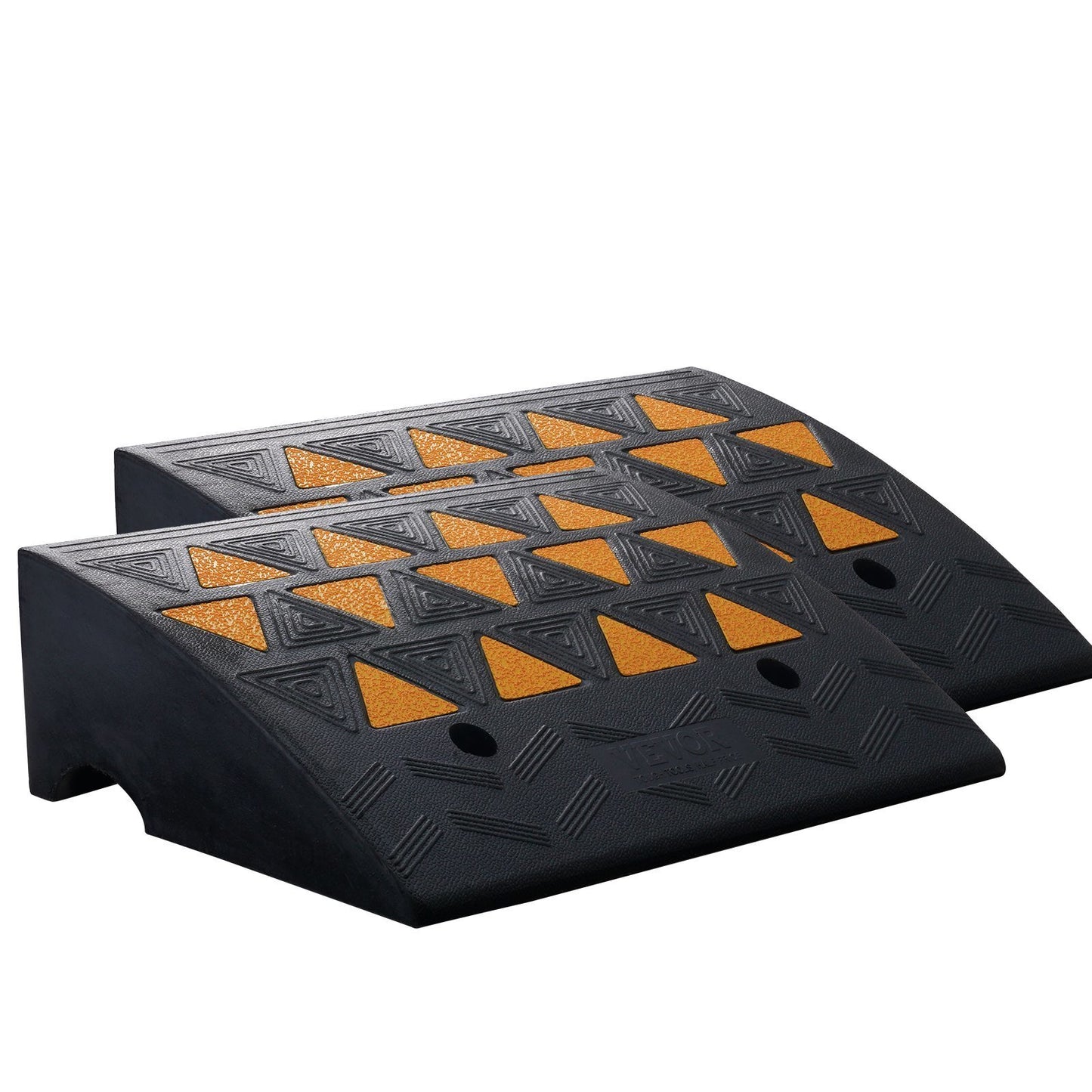 VEVOR Rubber Curb Ramp 2 Pack, 6" Rise Height Heavy-Duty 33069 lbs/15 T Capacity Threshold Ramps, Driveway Ramps with Stable Grid Structure for Cars, Wheelchairs, Bikes, Motorcycles
