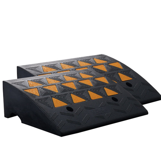 VEVOR Rubber Curb Ramp 2 Pack, 6" Rise Height Heavy-Duty 33069 lbs/15 T Capacity Threshold Ramps, Driveway Ramps with Stable Grid Structure for Cars, Wheelchairs, Bikes, Motorcycles