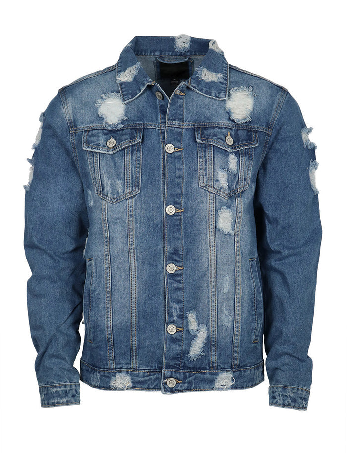 Men's Distressed Denim Jacket