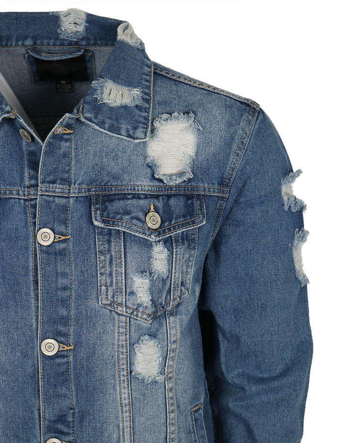 Men's Distressed Denim Jacket