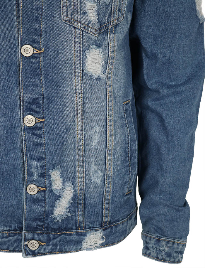 Men's Distressed Denim Jacket