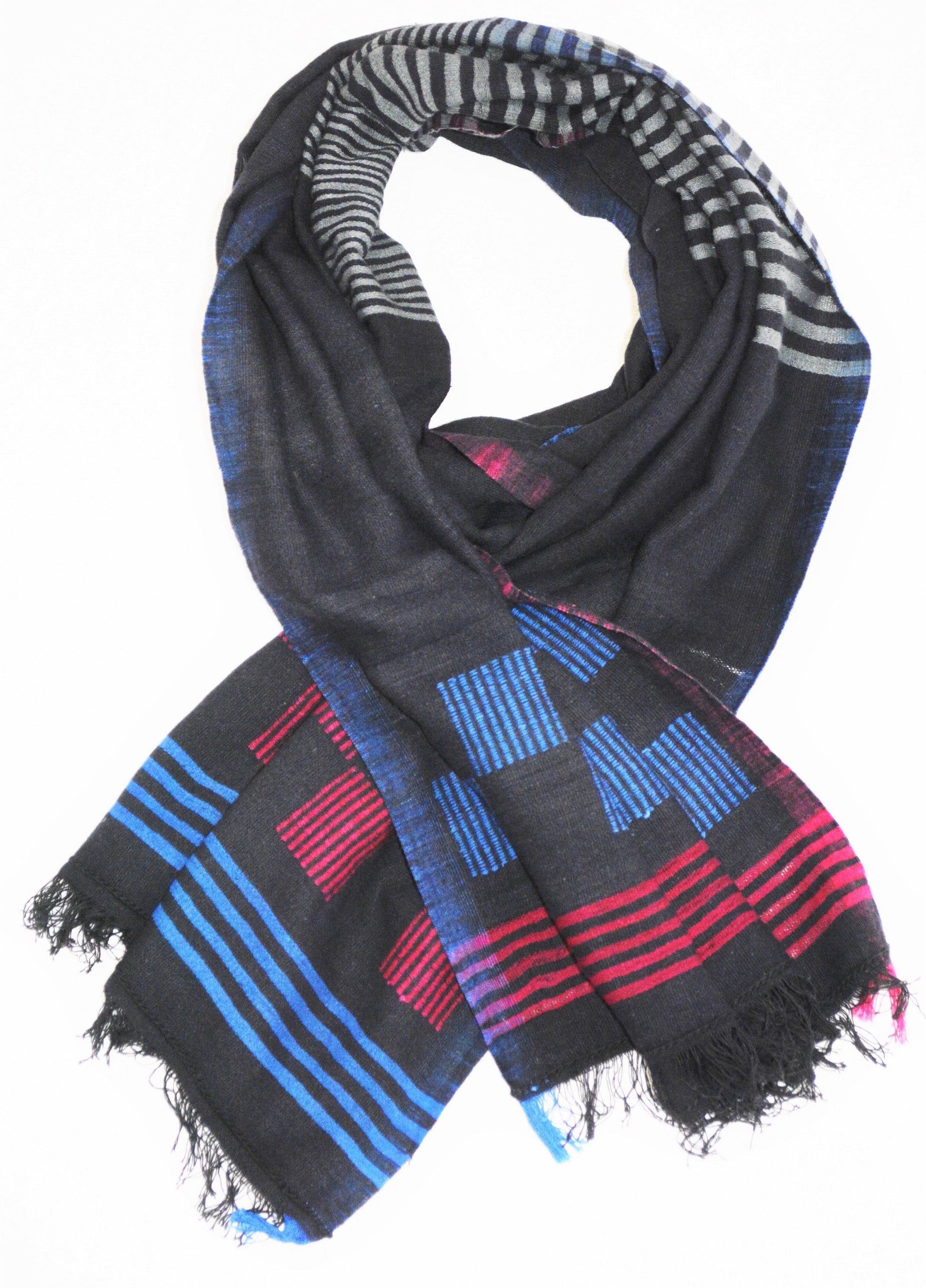 Hand woven cotton scarves-3