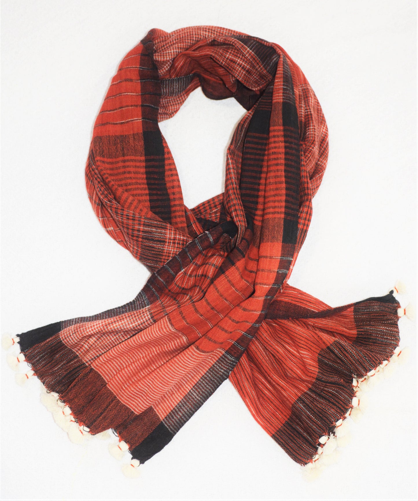 Hand woven cotton scarves-0