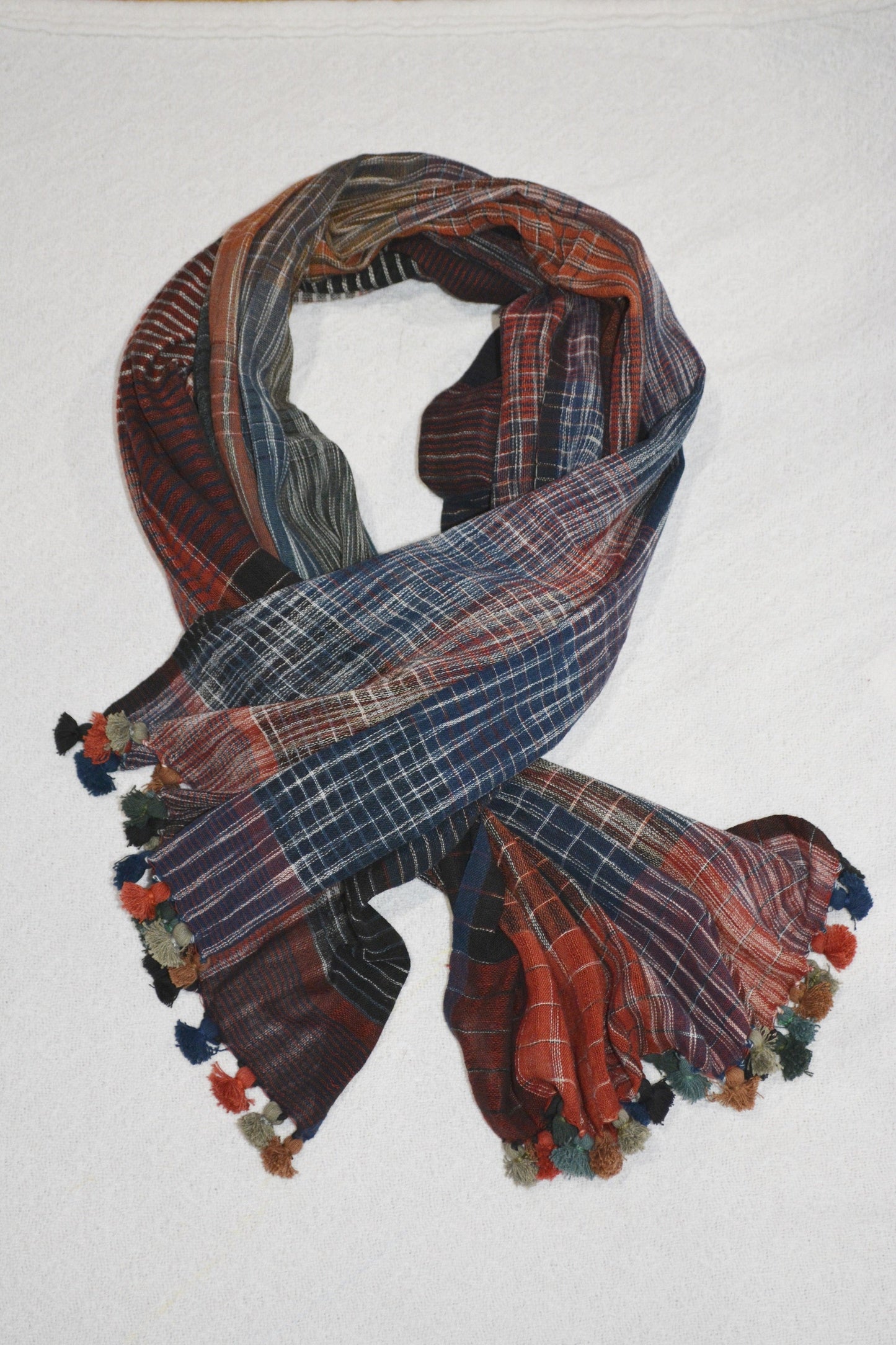 Hand woven cotton scarves-4