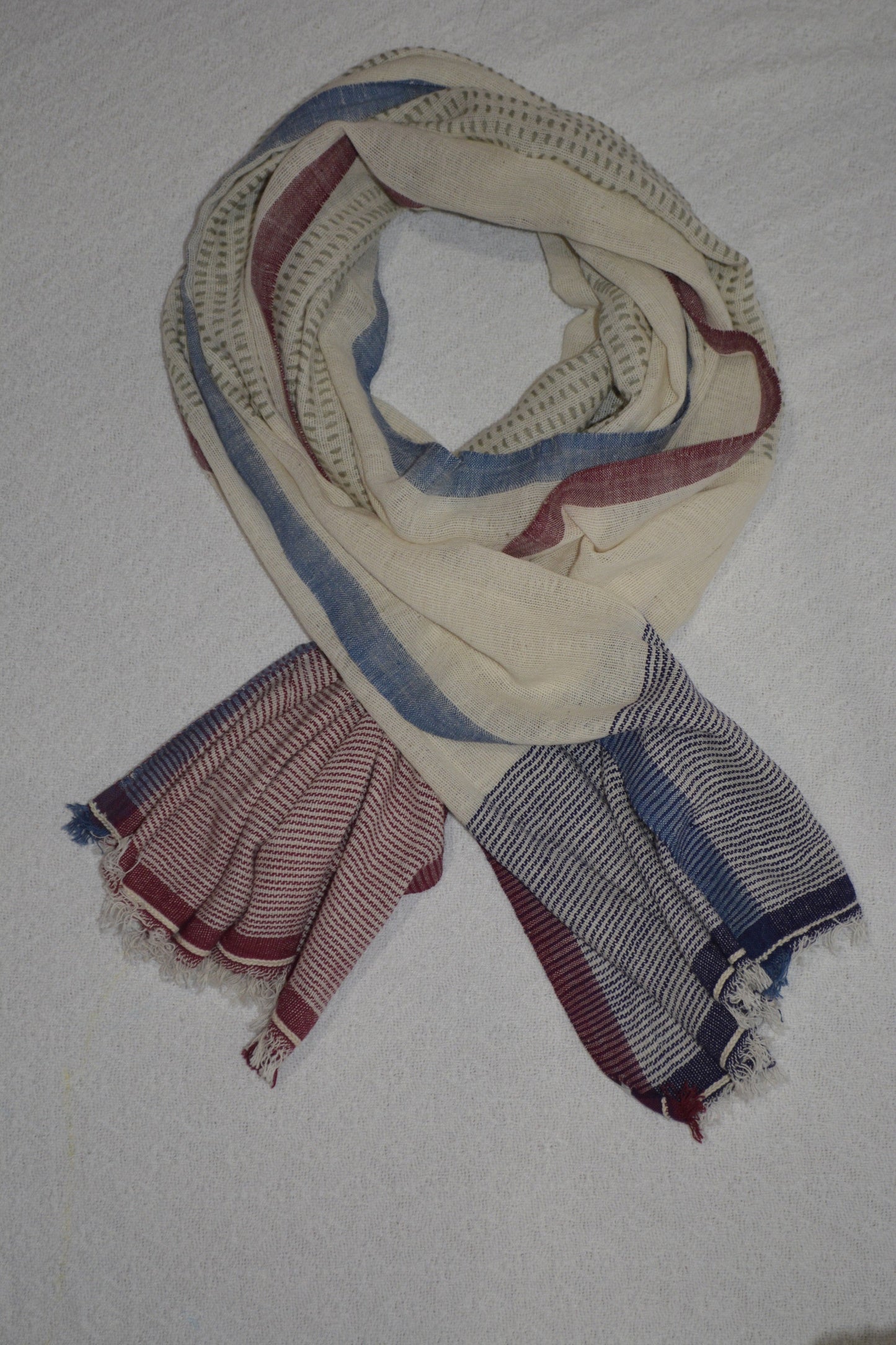 Hand woven cotton scarves-1