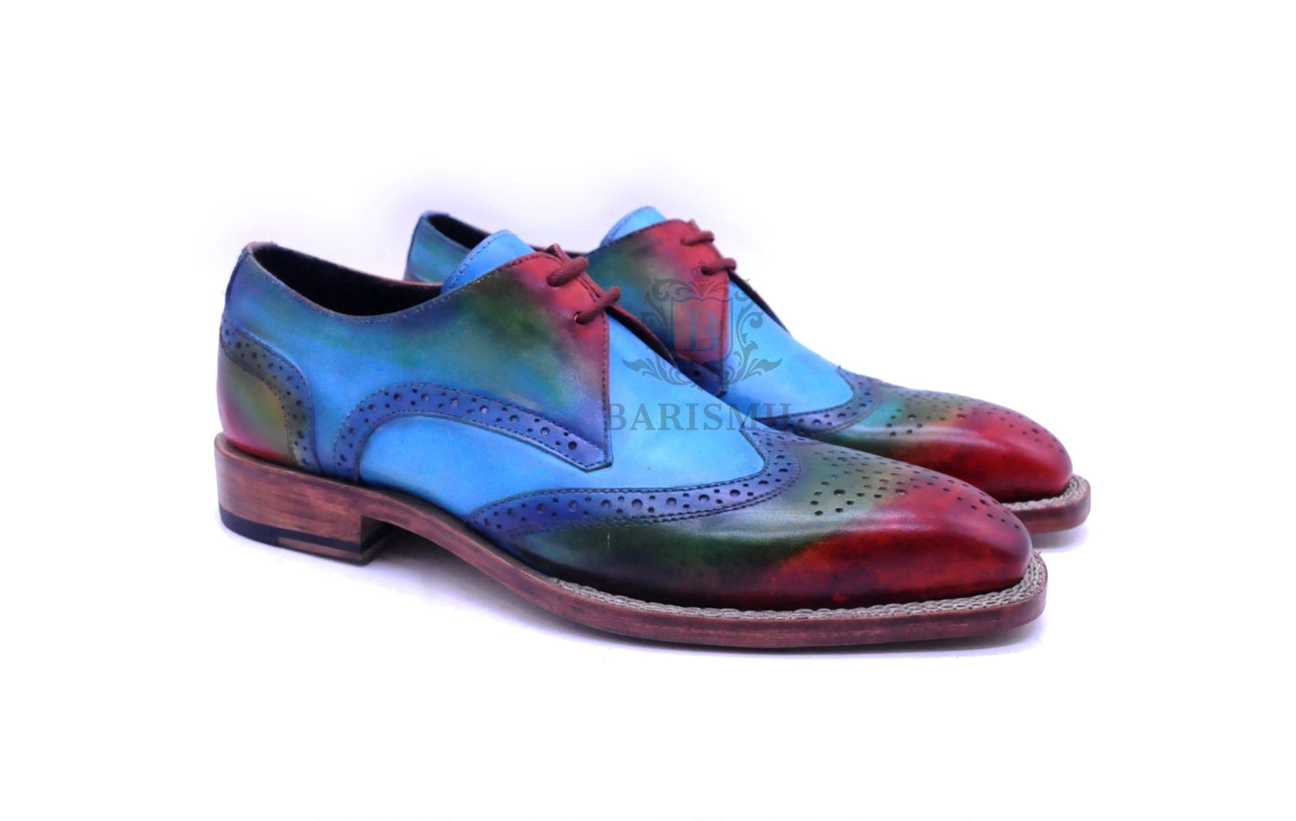 Porto- Blue Derby Shoes-1