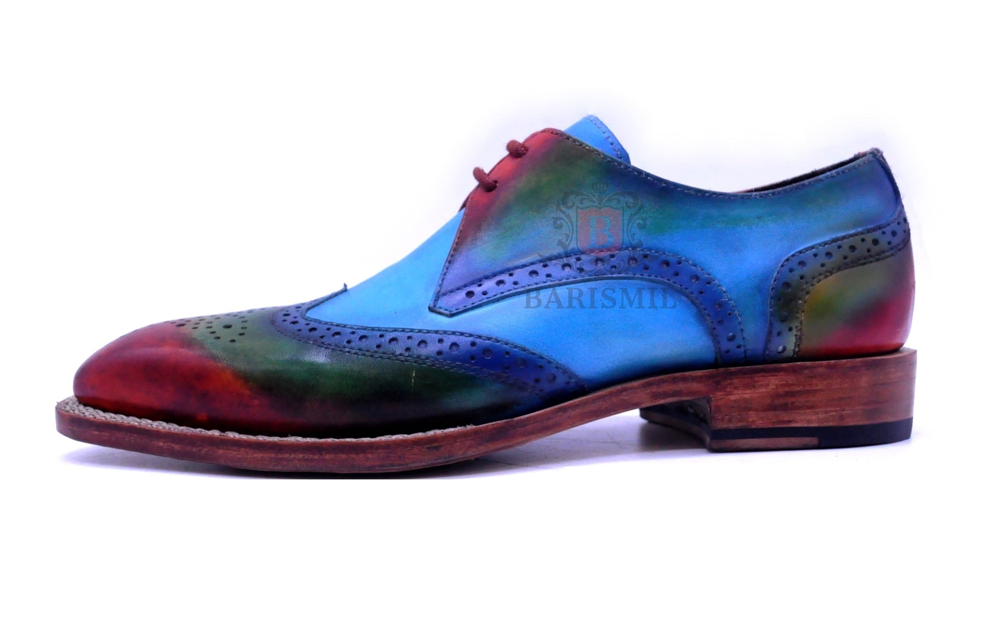 Porto- Blue Derby Shoes-3