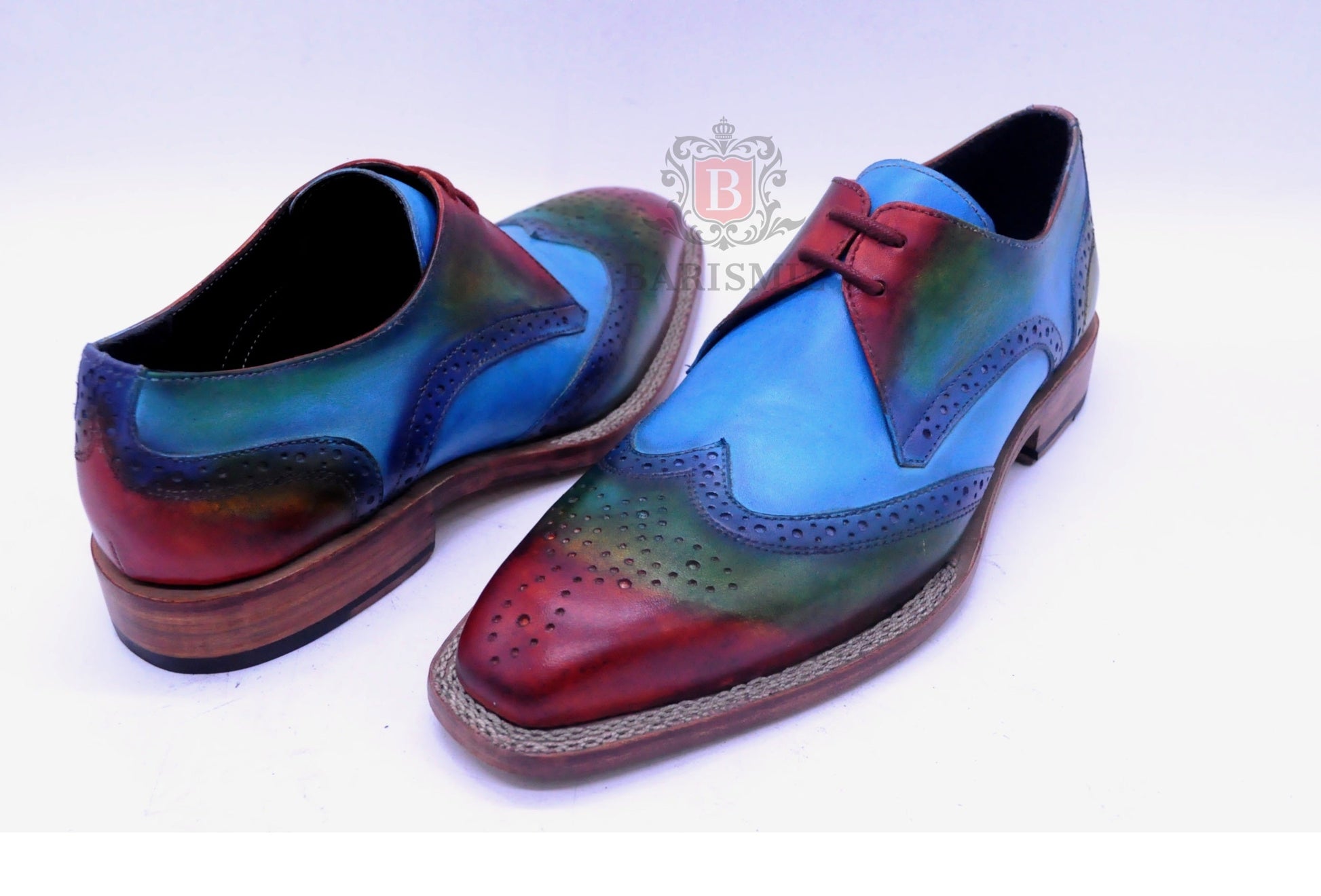 Porto- Blue Derby Shoes-4