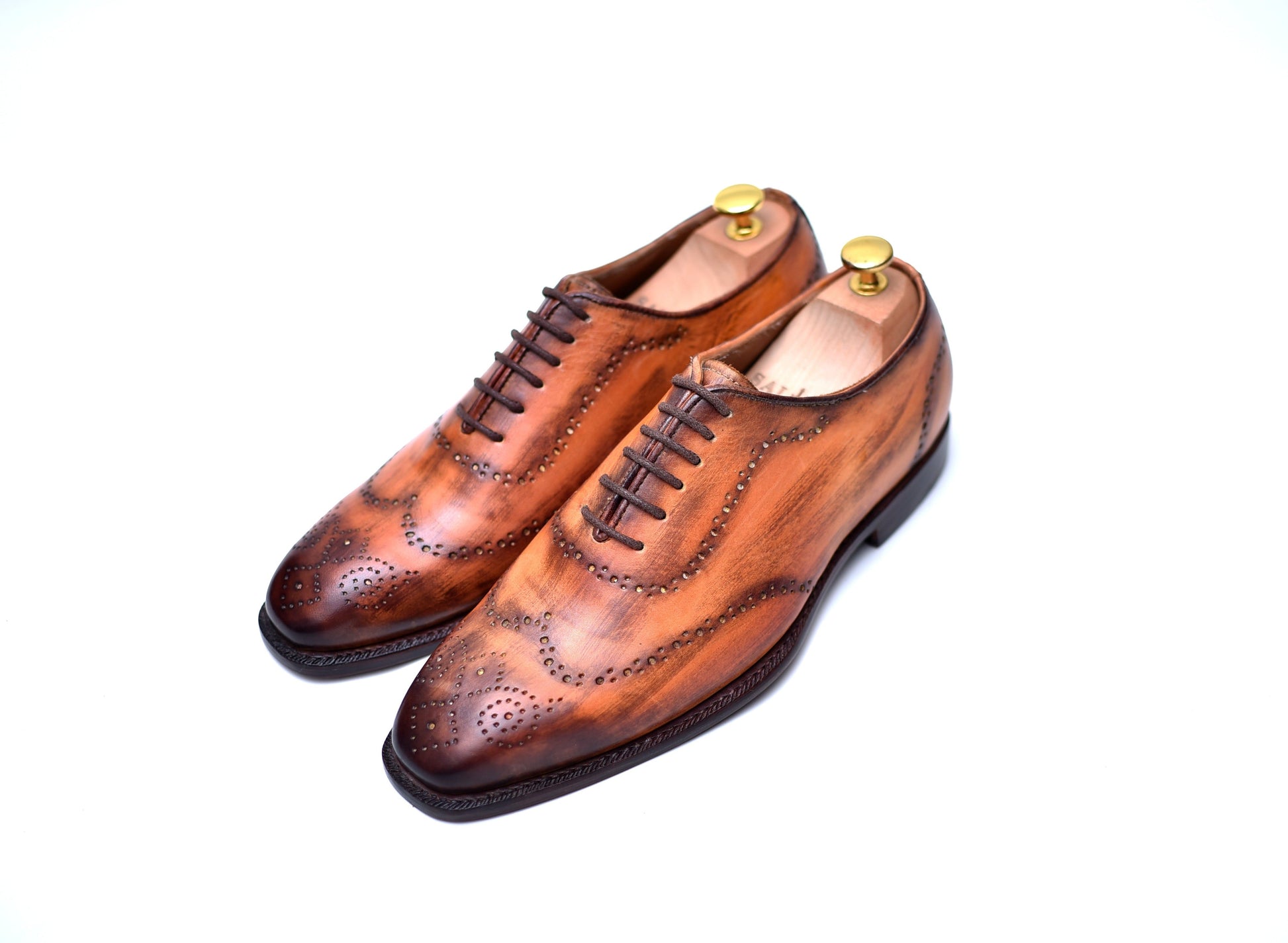 Hoskin - Caramel Patina Oxford Shoes-0