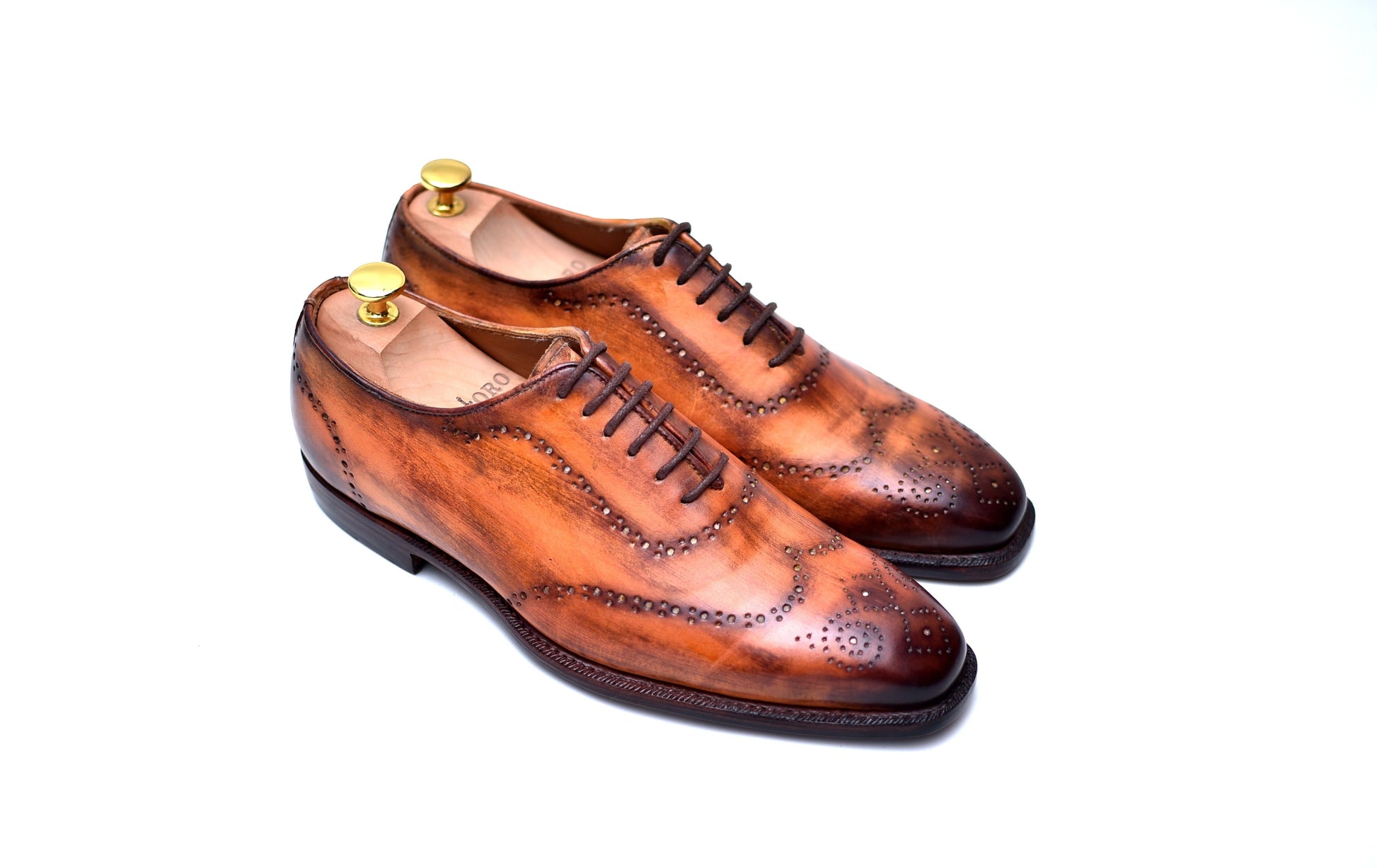 Hoskin - Caramel Patina Oxford Shoes-1