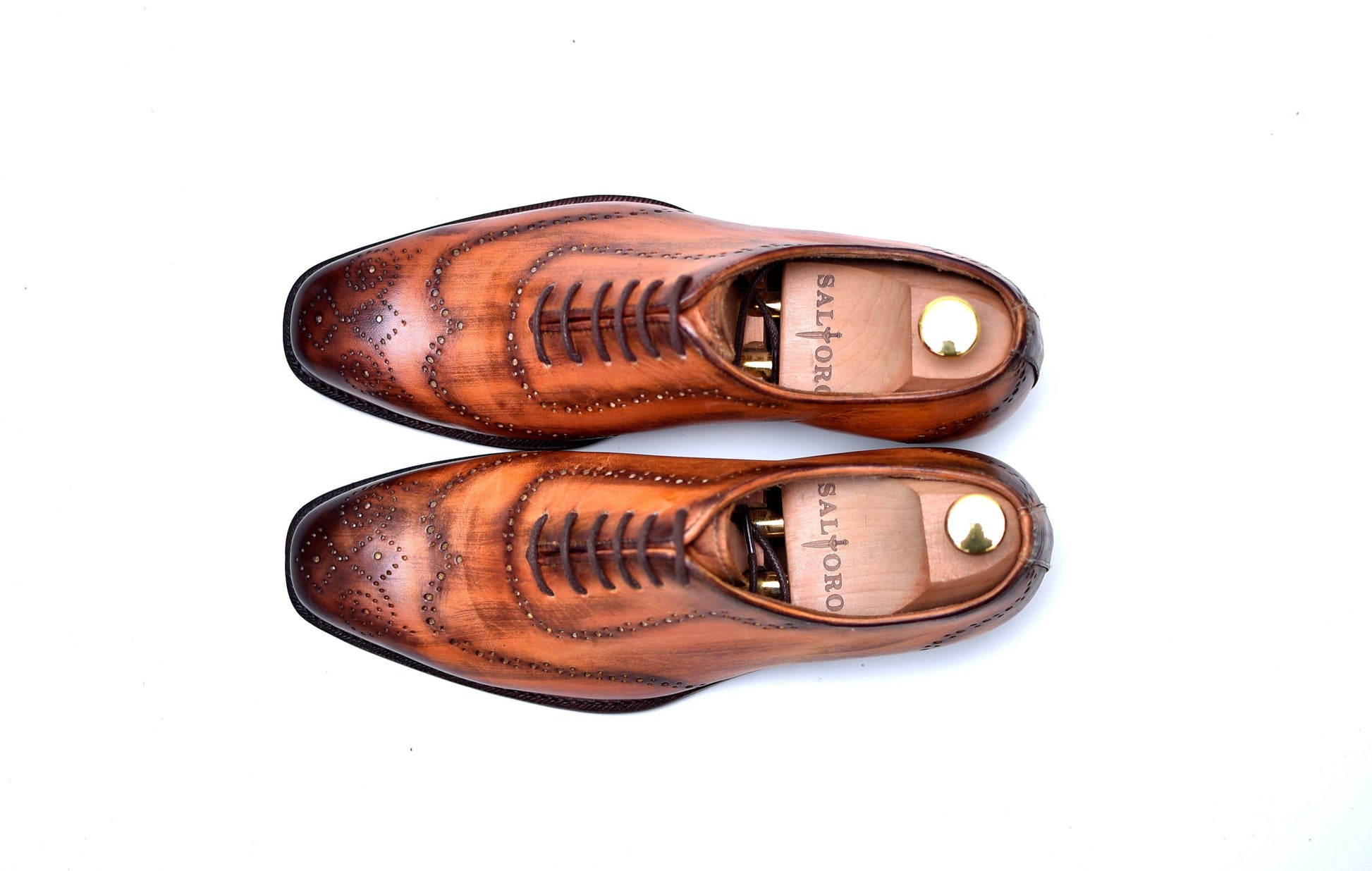 Hoskin - Caramel Patina Oxford Shoes-2