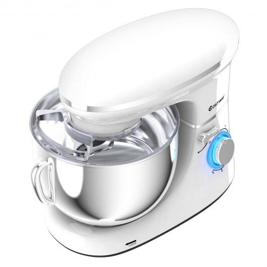 6.3 Quart Tilt-Head Food Stand Mixer 6 Speed 660W-White - Color: White - Scarvesnthangs