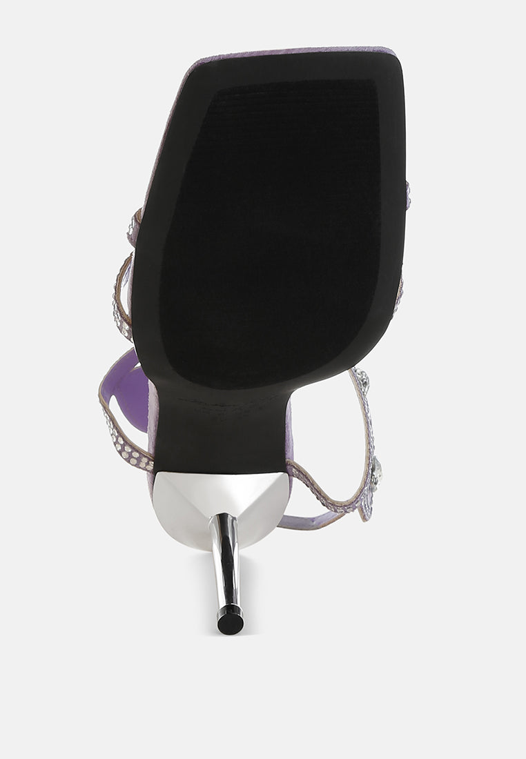 Fialka Diamante & Rhinestones Stiletto Sandals-4