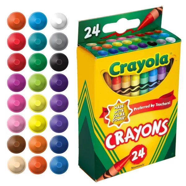 Crayola Back-to-School Crayon Tin Bundle – 24 Count – Durable Collectible Storage Case – Perfect for School Supplies, Coloring, and Creative Fun
