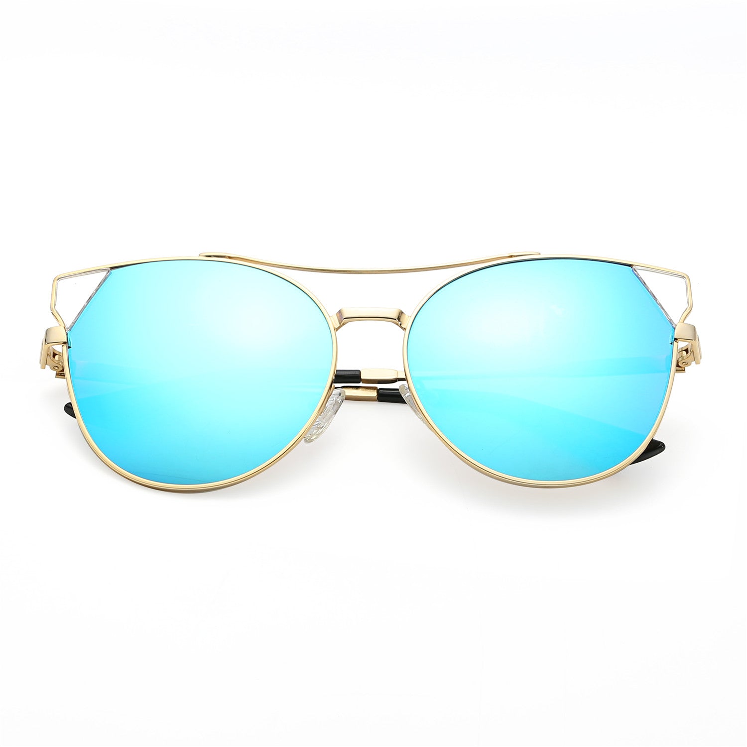 Aspen - Women Trendy Mirrored Lens Cat Eye Sunglasses-2